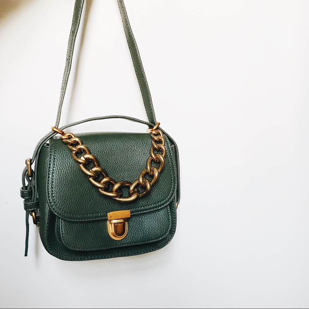Hunter green Chain Crossbody bag